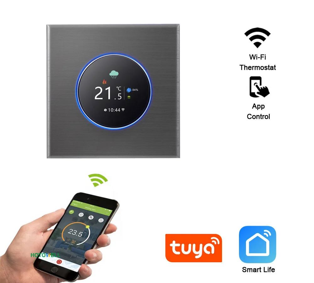 WiFi Smart Thermostat Temperature Controller for Water/Electric floor  Heating Water/Gas Boiler Brushed Panel