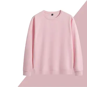 यूनिसेक्स गुलाबी टेरी ऊन Sweatshirts नरम सादे रंग फैशन कपास पुरुषों और महिला स्वेटर Hoodies