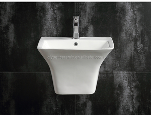 Lavabo Sospeso da Bagno Monoblocco Quadrato in Porcellana - Product Image 4