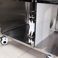 Nouveau transporteur de luxe pour chats en acier inoxydable 304, cage de transport pour chats en acier inoxydable, équipement de clinique vétérinaire EUR PET