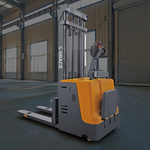 Carrello Elevatore Elettrico Semovente con Batteria da 1.2, 1.5, 2 Tonnellate, Sollevatore <span class=keywords><strong>Pallet</strong></span> Autocaricante con Portata 4.<span class=keywords><strong>5m</strong></span>, <span class=keywords><strong>5m</strong></span> - Economico - Product Image 2