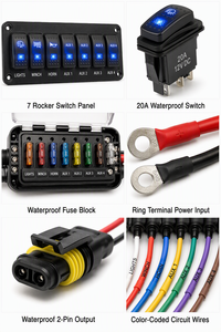 Faisceau de câblage automobile 12V avec connecteur multipolaires à âme en cuivre isolé PVC, redresseur, CDI, coupe-circuit et longueur personnalisable - Product Image 2