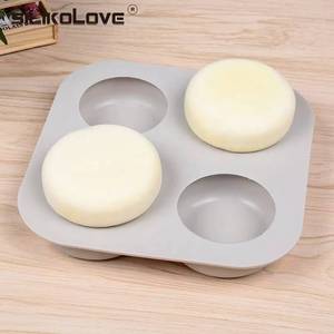 MUYULINS Factory 4-Cavity Round Bath Soap Mold LFGB Platinum Grade Non-Stick BPA-Free <b>Silicone</b> Mold, Suitable for DIY - Product Image 5