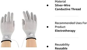 Luvas de Massagem Eletroterapêuticas de Fibra Prateada para Terapia Física, Atacado de Fábrica - Product Image 6