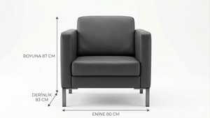 Sofá de Oficina de Moda, Silla de Espera con Patas de Metal y Cuero Sintético, Asientos de Recepción para Oficina y Hotel - Product Image 3