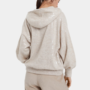 <span class=keywords><strong>Cardigan</strong></span> Invernale Casual da <span class=keywords><strong>Donna</strong></span> <span class=keywords><strong>con</strong></span> Cappuccio e Zip Frontale in Lana Vergine e Cashmere, Motivo Argyle, Anti-Pilling - Product Image 2