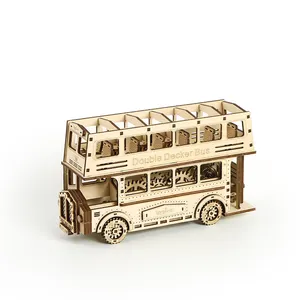 Akzeptieren Sie Anpassung Holz DIY 3D Holz Auto Puzzle 3D Toy Factory DIY Handwerk für Kinder