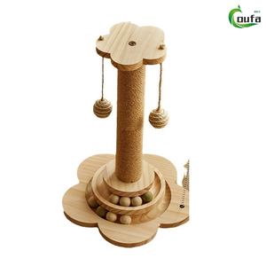 Hete Verkoop Cartoon Vorm Krasbord <span class=keywords><strong>Indoor</strong></span> Aantrekkelijke Kitten Boom Met Ballen Natuurlijke Sisal Kat Klimframe - Product Image 3
