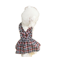 Vente en gros de jupes classiques à carreaux imprimées toutes saisons, design princesse, bleu, marron, noir, accessoires pour chiens et chats, polyester écologique