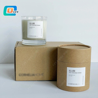 Boîte en tube de papier kraft personnalisée, emballage cylindrique pour pots de bougies en verre, récipient rond avec couvercle