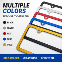Support de plaque d'immatriculation décoratif en aluminium à bord étroit triangulaire 31*16cm, norme américaine, vente en gros