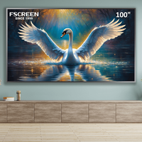 Écran de projection portable Fscreen, série ZigZag, Fresnel ALR, 100 pouces, pour projecteur à longue portée, home cinéma