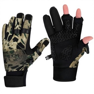 Logo Print Nylon Unisex Motorcycle Gloves Waterproof Hook Loop Closure Sun Protection Non-Slip Wear-Resistant for Fishing - Product Image 2