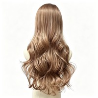 Extensions capillaires artificielles pour femme, style coréen, couleur claire, longues, ondulées, naturelles et volumineuses, pour usage quotidien