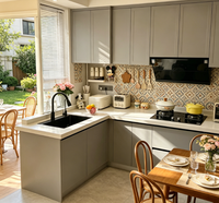 Meubles de cuisine modulaires BALOM, armoires de cuisine modernes à panneaux plats, peintes sur mesure, ensemble de meubles de cuisine pour projet complet de maison, design 3D