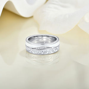 <span class=keywords><strong>Bague</strong></span> élégante d'inspiration vintage avec des motifs gravés délicats <span class=keywords><strong>Bague</strong></span> unisexe en argent sterling 925 - Product Image 3