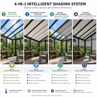Serre de jardin triangulaire extérieure 4 saisons en verre feuilleté et alliage d'aluminium, préfabriquée, de luxe, autoportante, pour cour résidentielle