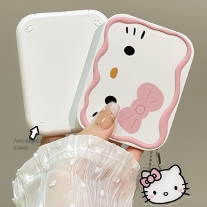 Lindo HelloKitty pequeño acabado cromado <span class=keywords><strong>aumento</strong></span> 3D personalizado estudiante portátil plegable espejo peine <span class=keywords><strong>de</strong></span> un solo lado - Product Image 3