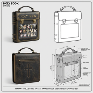 Borsa <span class=keywords><strong>Ita</strong></span> <span class=keywords><strong>Bag</strong></span> Gotica di Tendenza con Logo Personalizzato, Stile Dark Academia, con Finestra per Esposizione Pin VC, per Cosplay e Appassionati di Anime - Product Image 1