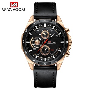 Reloj de Pulsera de Cuarzo con Correa de Cuero y Aleación de Acero Inoxidable de Lujo para Hombre, con Logotipo Personalizado, Diseño Simple, Cronógrafo, Deportivo y Ejecutivo - Product Image 6