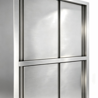 Armoire de rangement en acier inoxydable pour usage commercial avec 4 portes coulissantes pour cuisine de restaurant