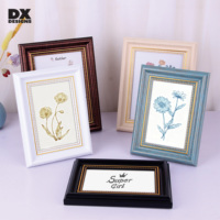 DX DESIGNS Bingkai Foto Plastik Berhias Manik-manik Emas Vintage, Pajangan Gambar 4x6, Bingkai Foto Dinding dan Meja, Tersedia Berbagai Warna