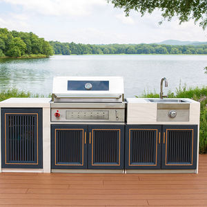 وصل حديثًا مطبخ خارجي بحجر مخصص مع فرن بيتزا وشواية حديقة/فناء/بحيرة/فناء خلفي مطبخ خارجي مدمج - Product Image 3