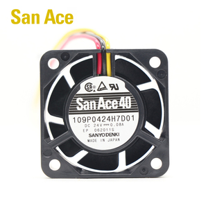 SANYO DENKI San Ace 109P0424H7D01 40*40*15mm 24V 1.92W 0.08A 6.4CFM 7700rpm Server and Telecom Equipment Axial Cooling <b>Fan</b> - Product Image 1