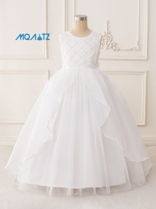 Mqatz 2025 Hoa Trẻ Em Ăn Mặc Trang Phục Chính Thức Hoa Net Áo Dài Cho 3-8 Tuổi Bé Gái Bow Mùa Hè Odm Cung Cấp Cho Đám Cưới Alp-0086 - Product Image 5