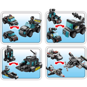 โรงงานเลเล่บราเธอร์ ขายส่ง ชุดตัวต่อตำรวจ ซีรีส์ SWAT เฮลิคอปเตอร์ ของเล่นตัวต่อสำหรับเด็กผู้ชาย - Product Image 4