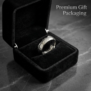 Bague d'éternité unisexe haut de gamme, de qualité supérieure, tendance, de créateur, personnalisée, en verre, de forme géométrique, avec texte alphanumérique, inspirée de Le Seigneur des Anneaux - Product Image 4