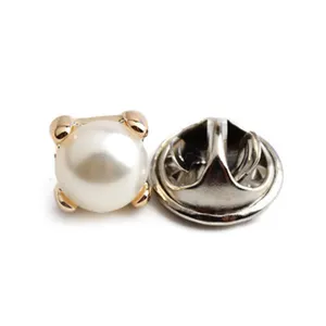Hot Sale Retro Round Metal Button Fancy Coat Alloy Metal Rhinestone Buttons Gold Shanks Pearls Button