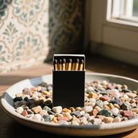 Boîtes d'allumettes noires personnalisées de luxe, vides, en carton kraft, avec vernis, réutilisables, avec doublure en éponge assortie aux couleurs pour le suivi des emballages