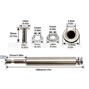 Tige d'extension de lame de scie miniature Mr Drill, tige hexagonale de 6,35 mm en acier inoxydable pour perceuse électrique - Product Image 1