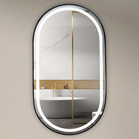 Miroir de salle de bain ovale moderne de grande taille, miroir intelligent de luxe pour hôtel, miroir LED pour salle de bain
