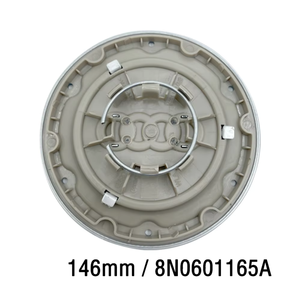 Cache-moyeu de roue gris-noir 146 mm à 6 trous 8N0601165A avec emblèmes et logos pour Audi <span class=keywords><strong>Quattro</strong></span> TT A2 A3 A4 A8 S6 Q5 Q7 RS6 - Product Image 5