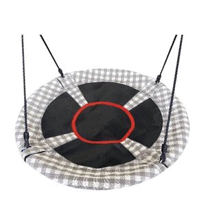 Round Tree <b>Swing</b> Outdoor Kids Seesaw Seat Textilene Fabric Alloy <b>Frame</b> Adjustable Height <b>for</b> Garden Playground - Product Image 1