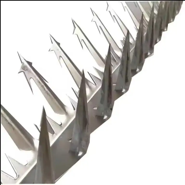 Galvanized Anti-climb High Security Sharp Razor Wall Spikes On Top Of Wall And Fence