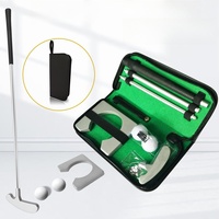Kit de putter de golf en alliage d'intérieur détachable portable OEM de taille mini avec pratique de voyage à deux balles et coupe à trous