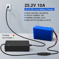 Chargeur de batterie Li-ion 25,2 V 10 A, mode de charge CC CV pour packs de batteries lithium 22,2 V 6S, chargeur de batterie lithium 25,2 V 10 A