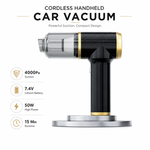 Aspiradora de Mano Inalámbrica OEM ODM de 4000 Pa, Aspiradora Portátil para Automóvil, Soplador de Aire con Carga Tipo C, Kit de Accesorios de 7 Piezas - Product Image 2