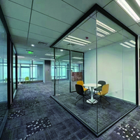 Cloisons de bureau modernes insonorisées en verre, cloisons modulaires, séparateurs de pièce avec porte, montage facile pour bureau intérieur