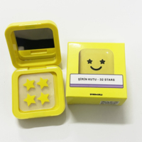 Patchs anti-acné en forme d'étoile colorés, 32 unités par boîte, avec étui en plastique et miroir