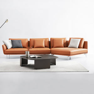 अनुकूलित आधुनिक इको-चमड़े के दो-सीटर सोफे लिविंग रूम और कार्यालय के लिए लोकप्रिय फैशन डिजाइन - Product Image 4