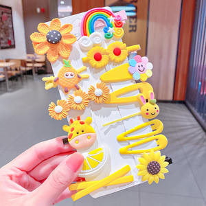 Juego de 14 Pinzas para el Cabello con Flores y Frutas para Niñas, Pinzas para el Cabello con Dibujos Animados, Accesorios para Niñas - Product Image 5