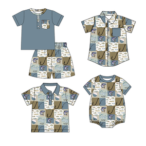 Précommande MOQ 5 Ensembles Camouflage Rouge Marine pour Garçons Tenues du 4 juillet Hauts Vente en gros Vêtements pour frères Boutique de vêtements pour enfants Prix d'usine - Product Image 6