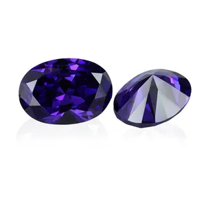 purple color 5A manufacturer CZ stone oval cut shape Synthetic cubic zirconia loose diamond for making jewelry Cubic Zirconia