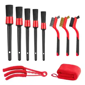 10 pcs chi tiết Kit xe nội thất bàn chải làm sạch bàn chải xe Nguồn cung cấp Xe Tải chi tiết sạch hơn kitsvehicles lốp đặt xe máy