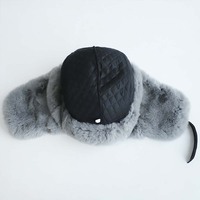 Gorro Ushanka de Piel de Conejo Rex, Impermeable, de Piel Animal Genuina, Personalizable, Unisex, para Invierno, Pesca y Fiestas al Aire Libre