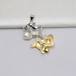 Pendentif pour chien personnalisé en argent S925 avec perle, accessoires, porte-pendentif vide 6-6,5, pendentif porte-bonheur pour chien, nouveaux accessoires de bijouterie - 577 - Product Image 2